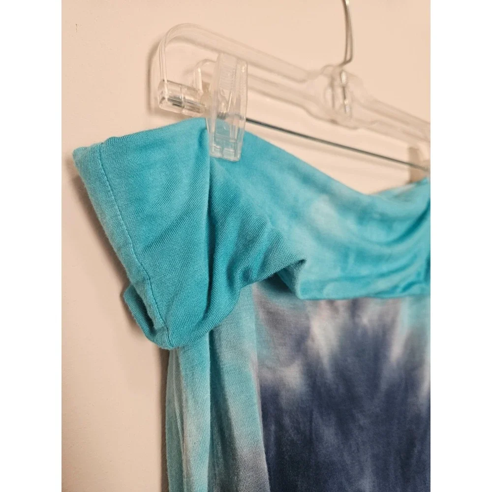 Chatoyant Blue Tie Dye Maxi Skirt Boho Beachy Festival Flowy Hippie Womens Large